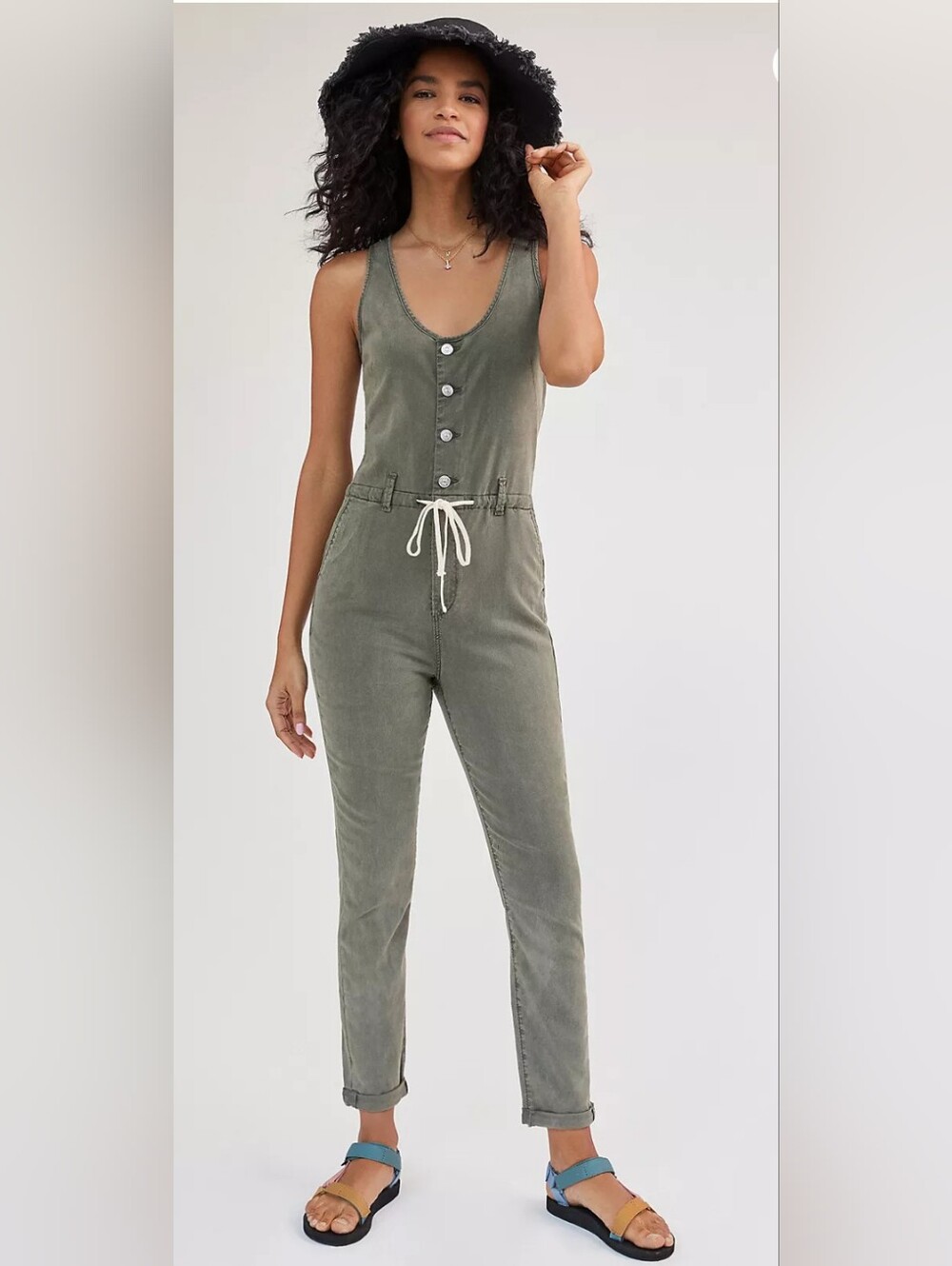 Paige Christy Utility Jumpsuit Green Khaki READ DESCRIPTION
